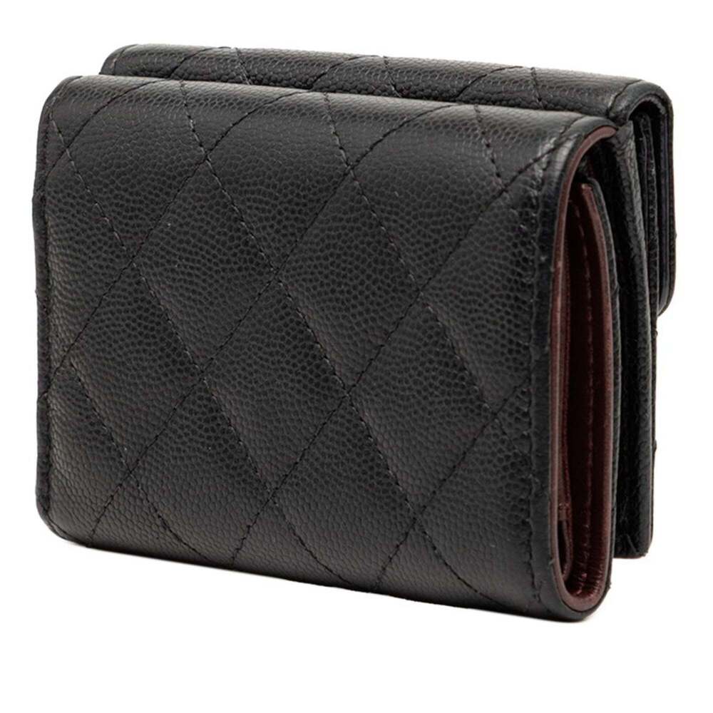 CHANEL Black Caviar Leather Logo Wallet - Picture 2 of 8